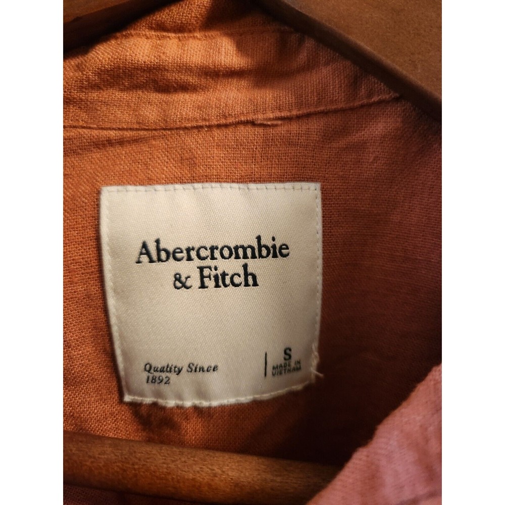 Abercrombie & Fitch Rust Colored Button Front Lin… - image 5